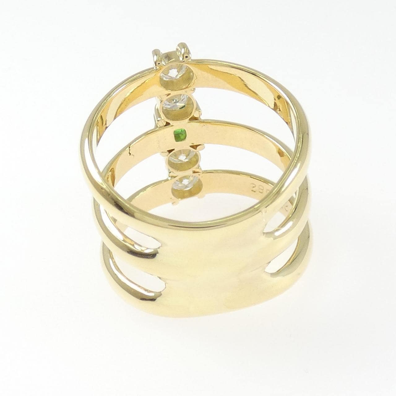 K18YG グリーンガーネット リング 0.27CT