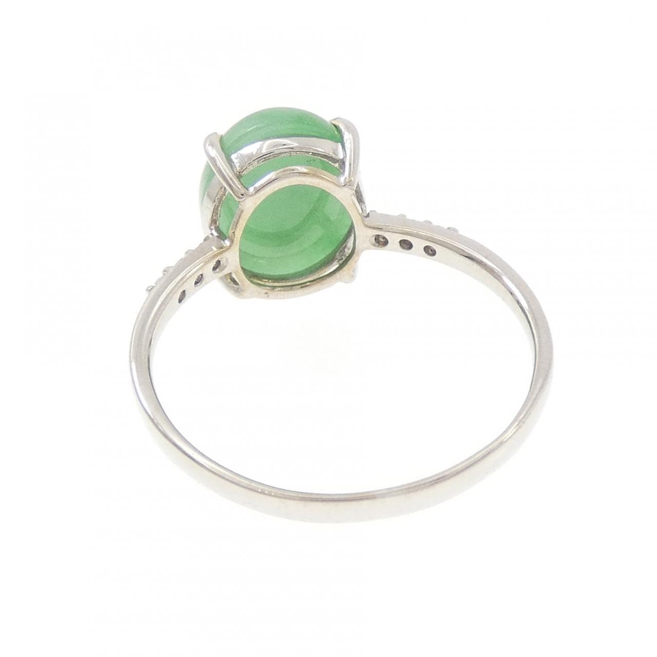 K18WG ヒスイ リング 3.18CT