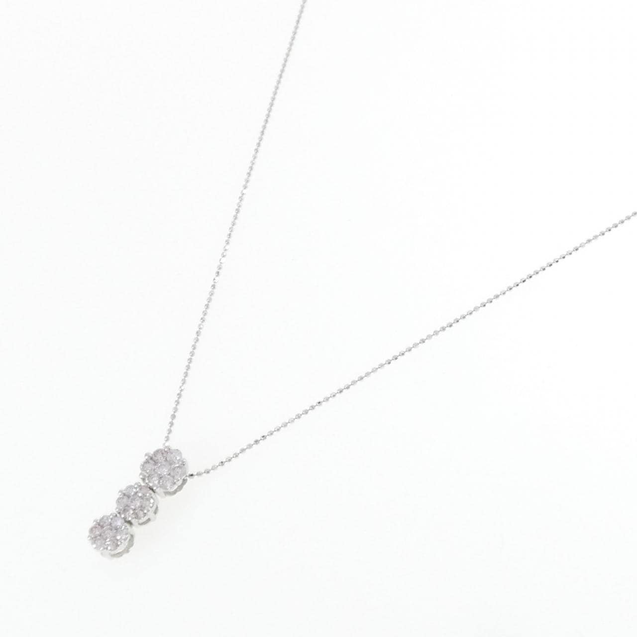 750WG/K18WG ダイヤモンド ネックレス 0.88CT