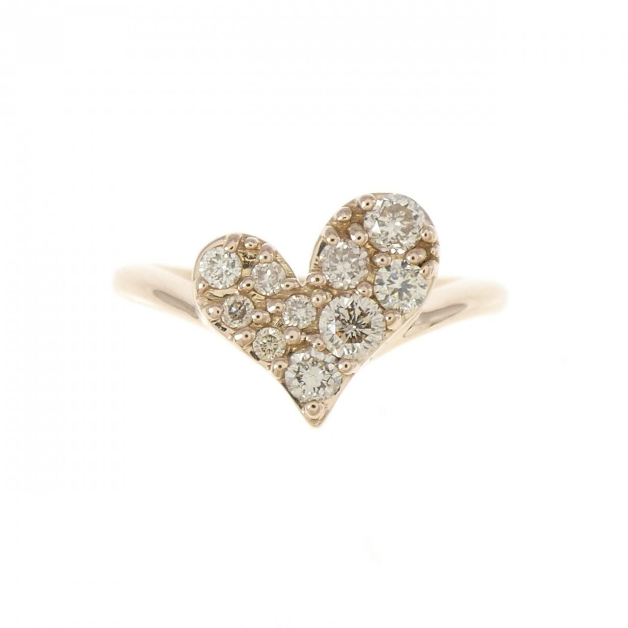 K18PGハート  ダイヤモンド リング 0.30CT