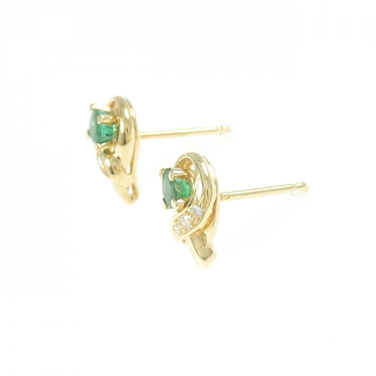K18YG エメラルド ピアス 0.43CT