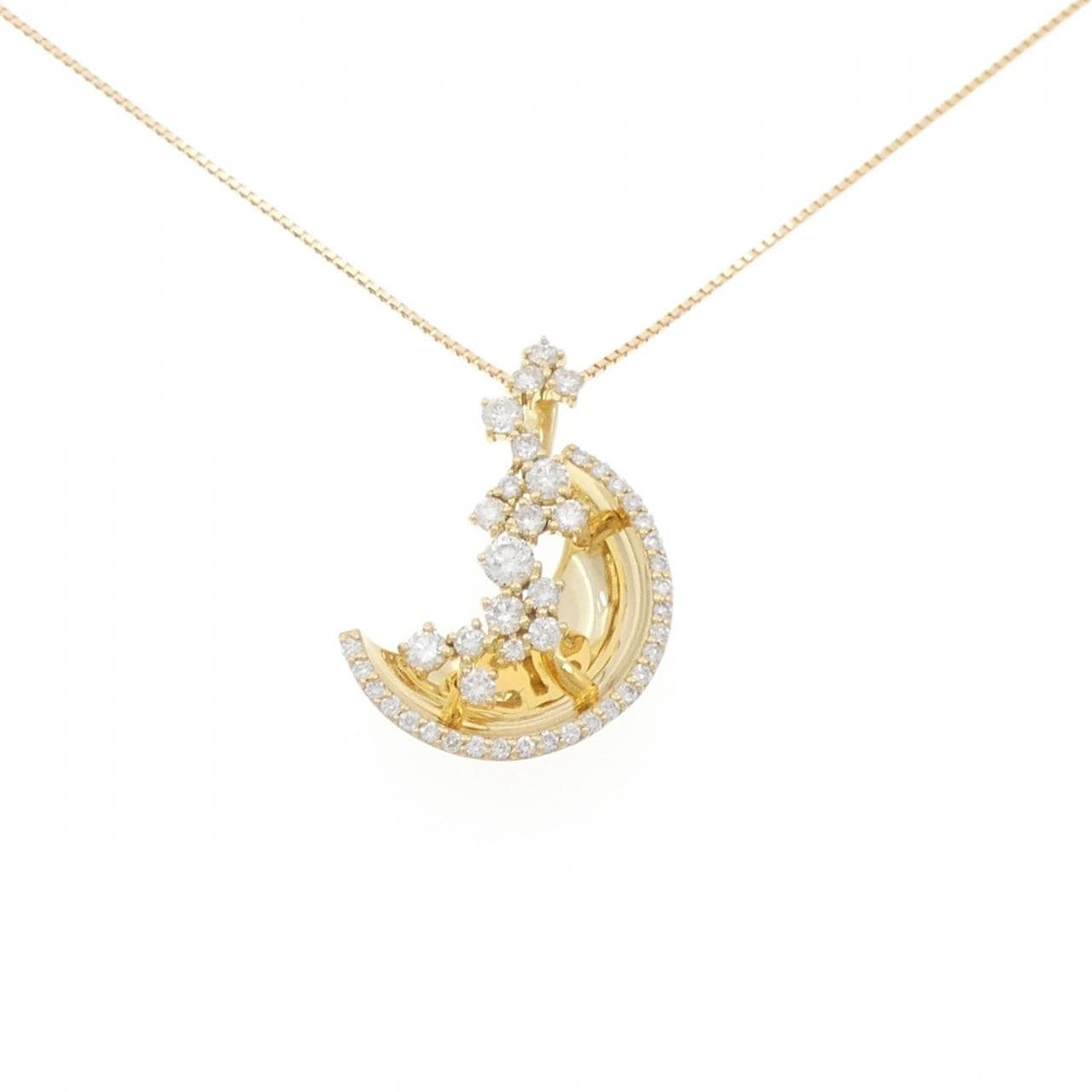 K18YG ムーン ダイヤモンド ネックレス 1.00CT