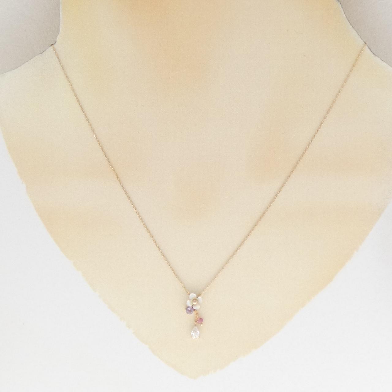 K10PG花朵彩石項鏈