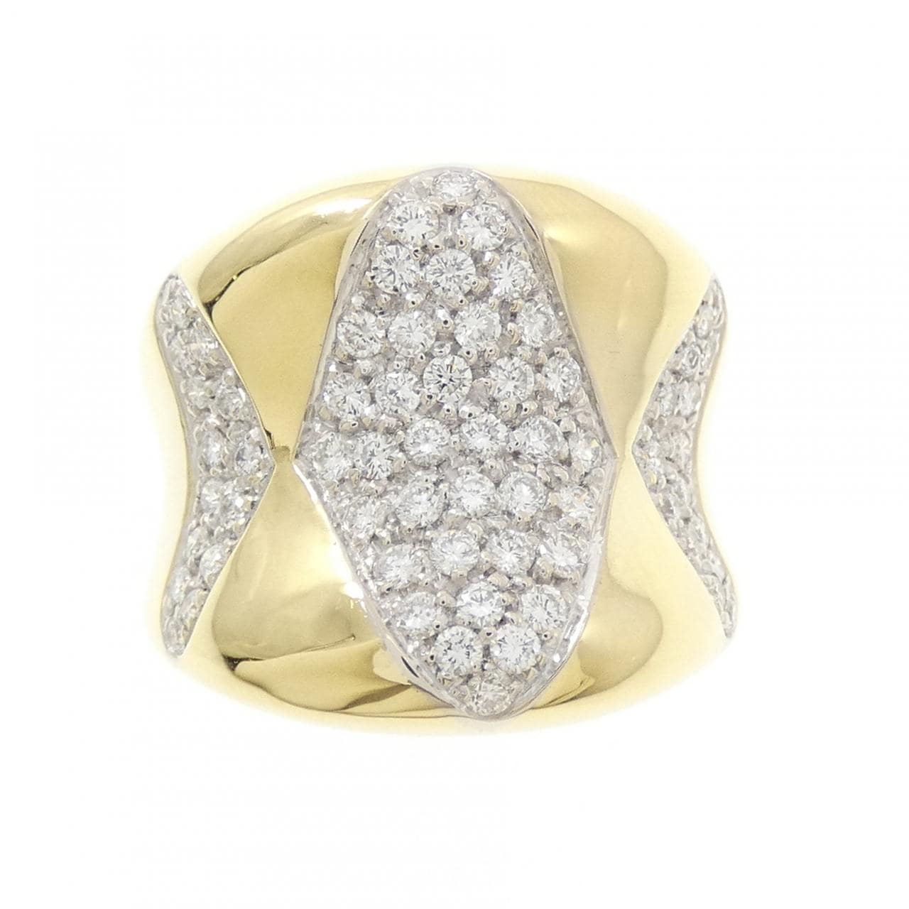 750YG/750WG パヴェ ダイヤモンド リング