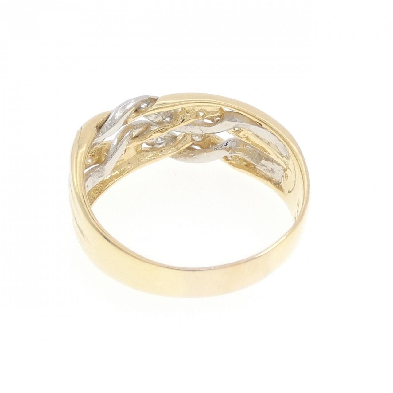 K18YG/PT900 ダイヤモンド リング 0.18CT