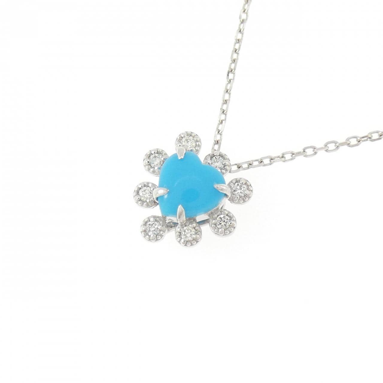 コメ兵｜PT900/PT850 ハート ターコイズ ネックレス 0.25CT