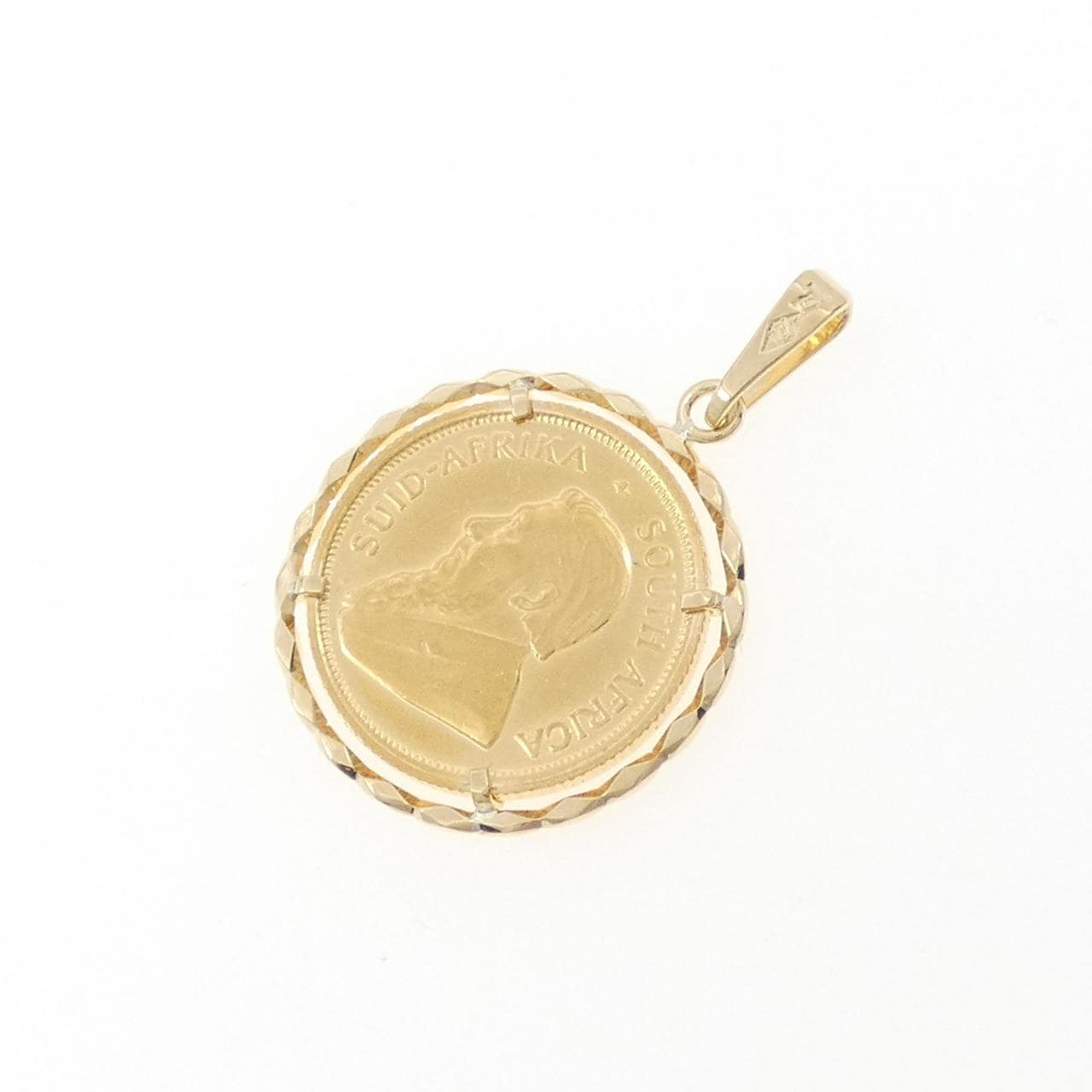 750YG (frame) coin pendant