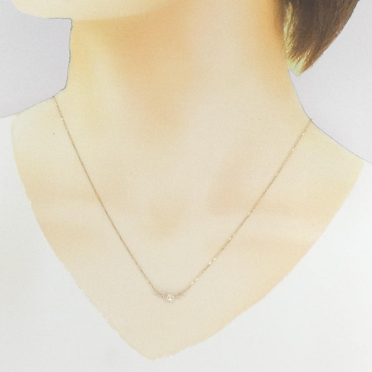 クミキョク フラワー ダイヤモンド ネックレス 0.13CT