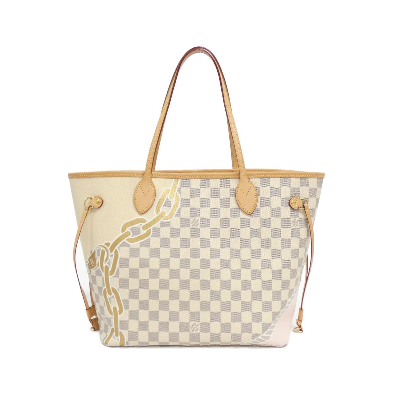 LOUIS VUITTON Damier Azur（绳索和链条）Neverfull N40471 包