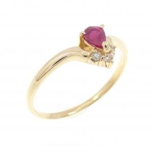 K18YG ルビー リング 0.18CT