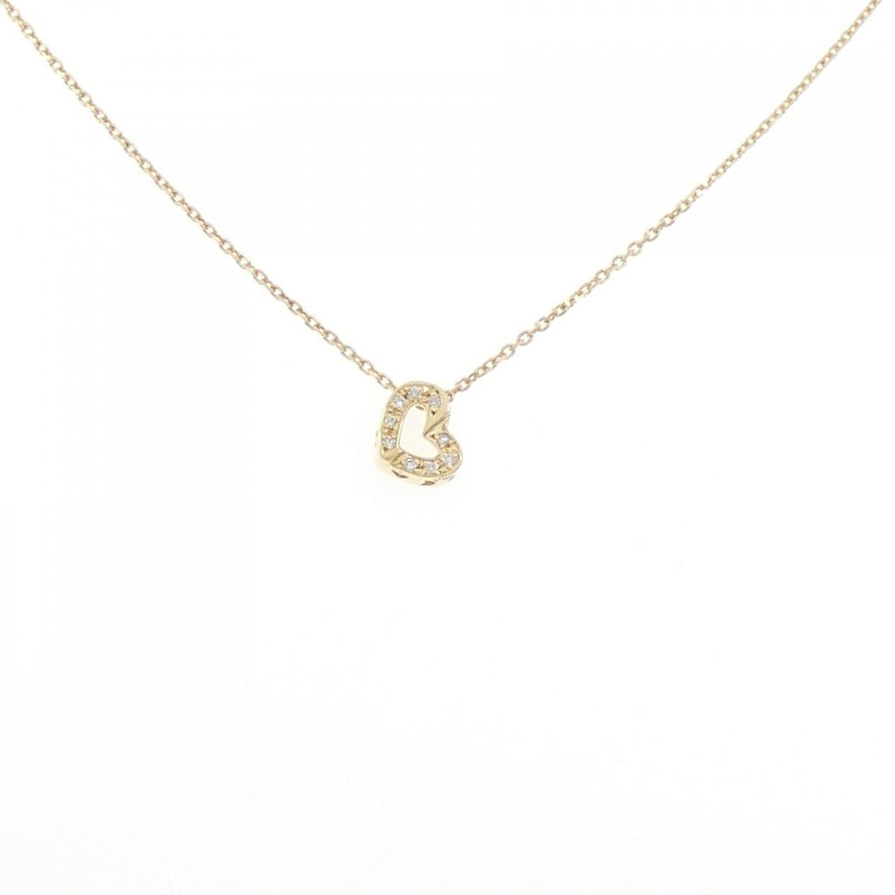 K18YG ハート ダイヤモンド ネックレス 0.06CT