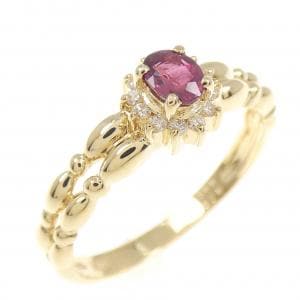 K18YG ルビー リング 0.28CT