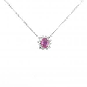 PT900/PT850 ルビー ネックレス 0.36CT