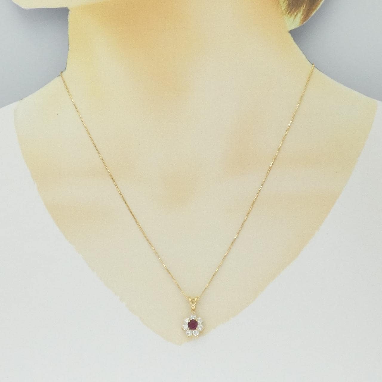 K18YG ルビー ネックレス 0.43CT