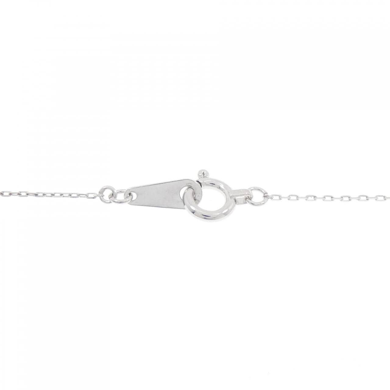 K10WG フラワー サファイヤ ネックレス 0.14CT