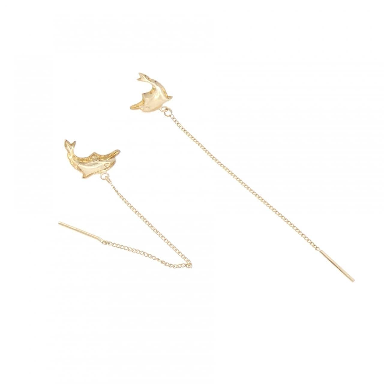 K18YG ドルフィン ピアス