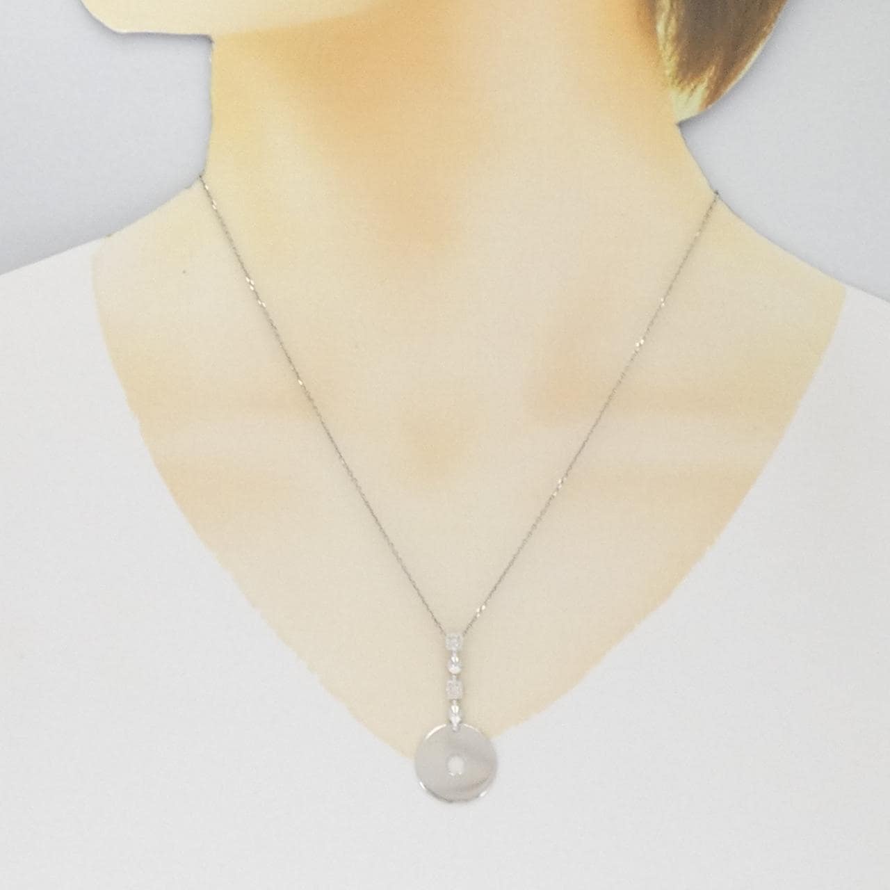 K18WG ダイヤモンド ネックレス 0.05CT