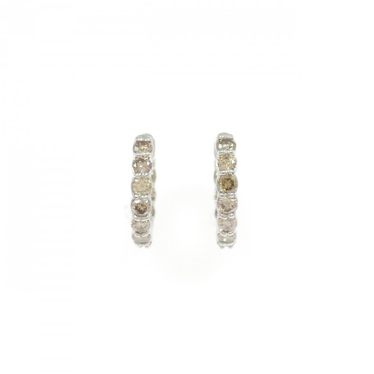 PT950 ダイヤモンド フープ ピアス 0.50CT
