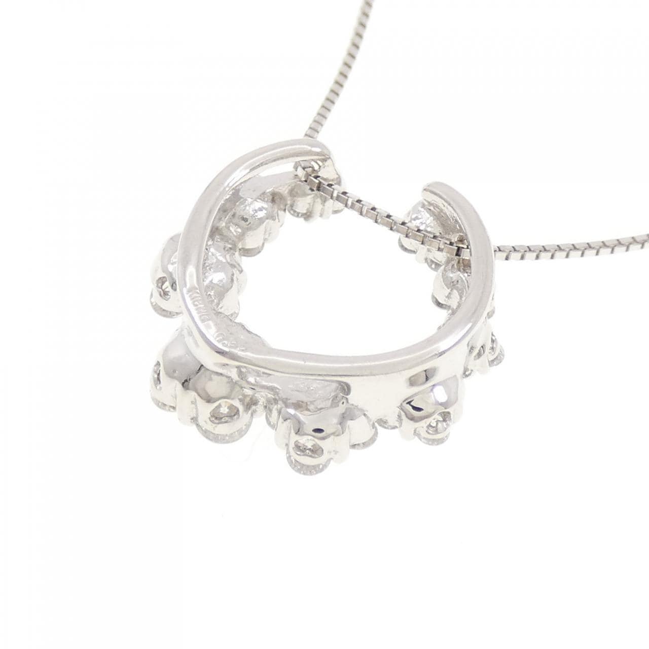 K18WG フラワー ダイヤモンド ネックレス 0.95CT