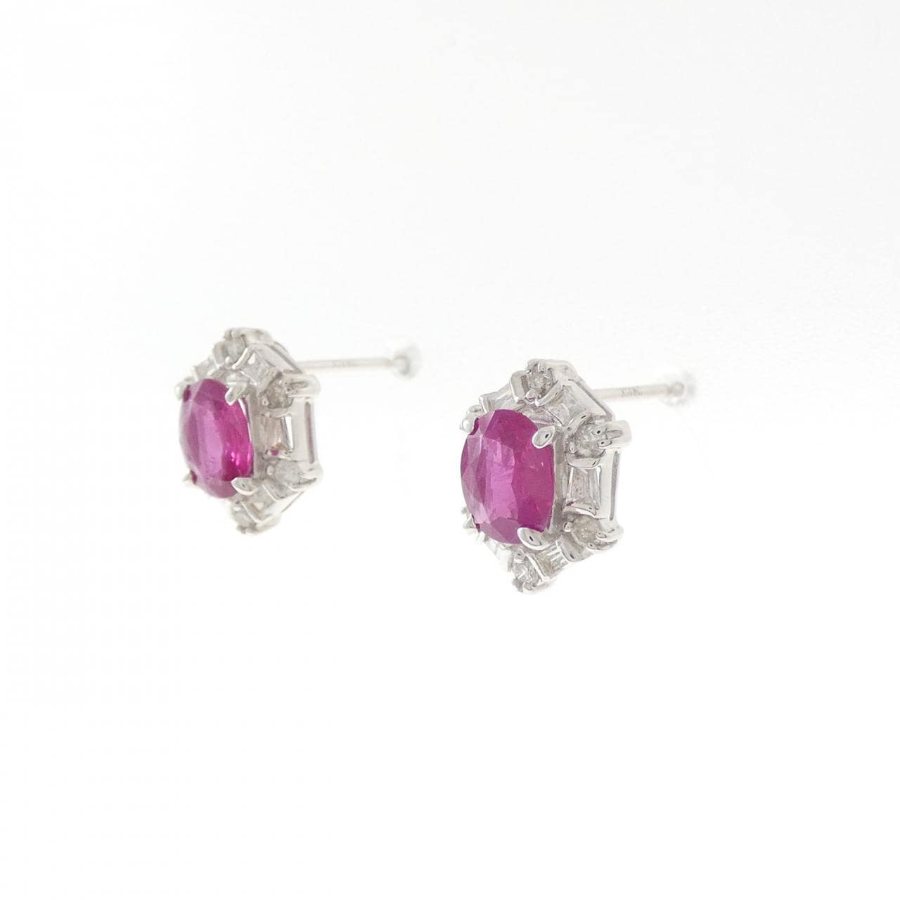 K14WG ルビー ピアス 1.06CT