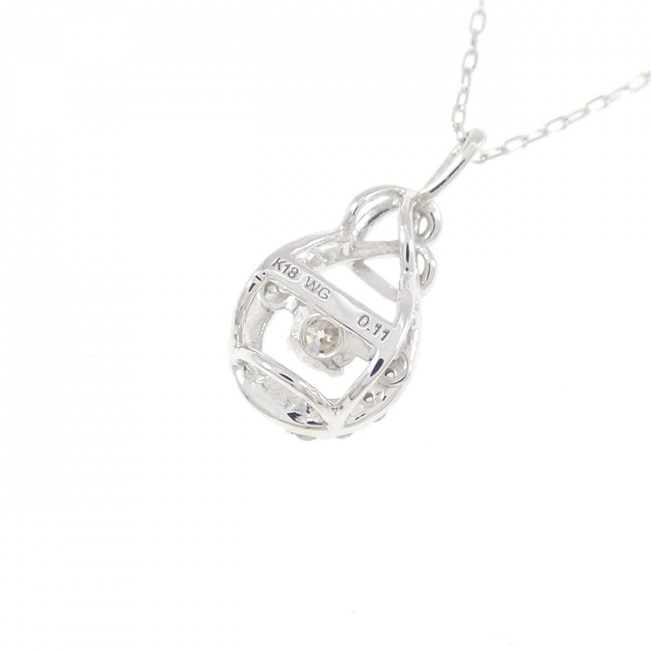 K18WG ダイヤモンド ネックレス 0.11CT