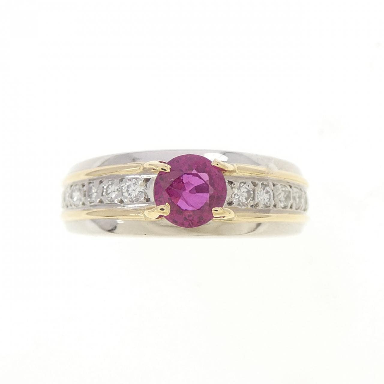 PT900/K18YG ルビー リング 0.598CT