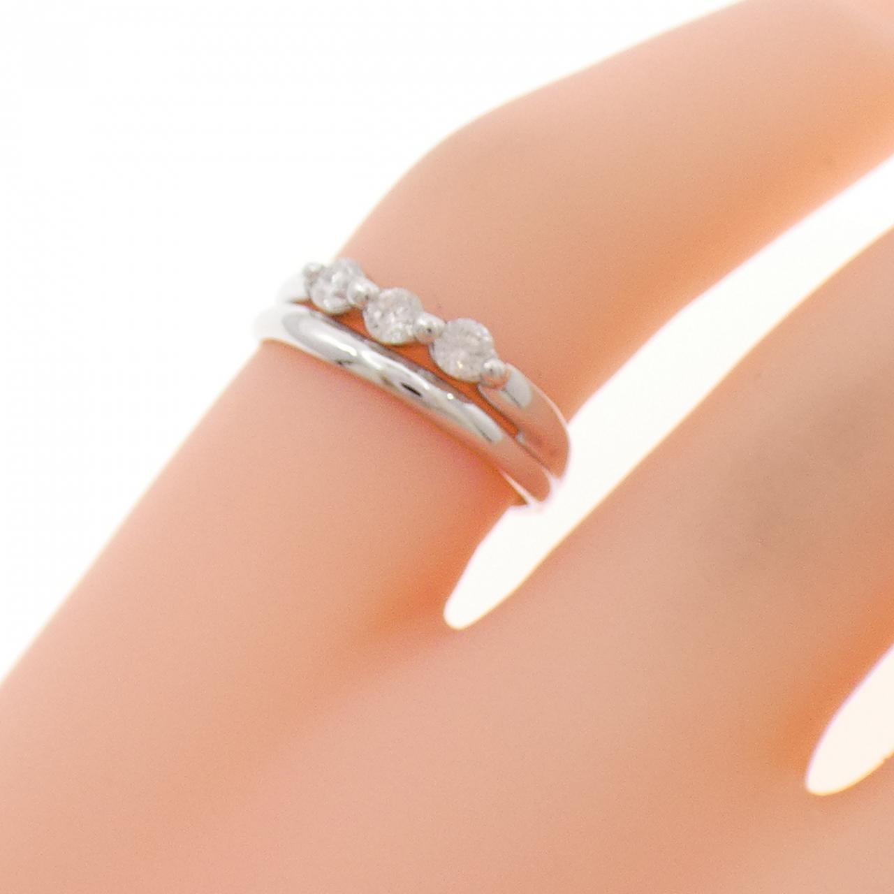 K14WG ダイヤモンド ピンキーリング 0.17CT