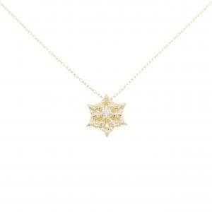 K10YG スノーフレーク ダイヤモンド ネックレス 0.01CT