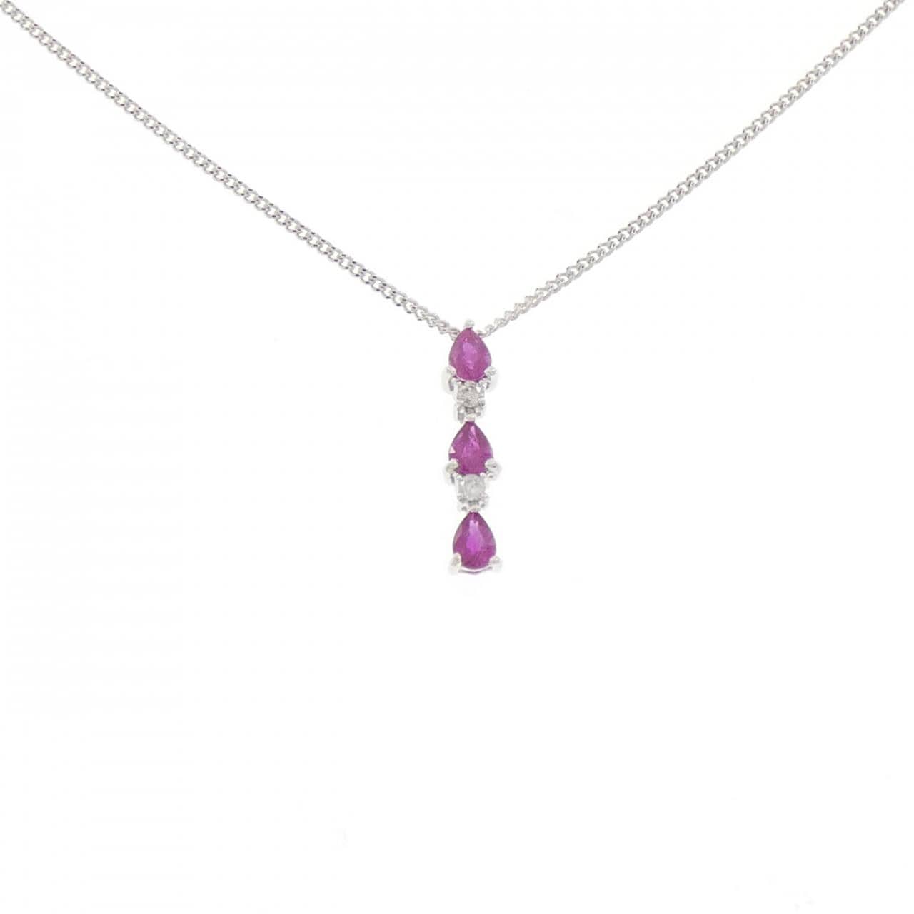 K18WG ルビー ネックレス 0.66CT