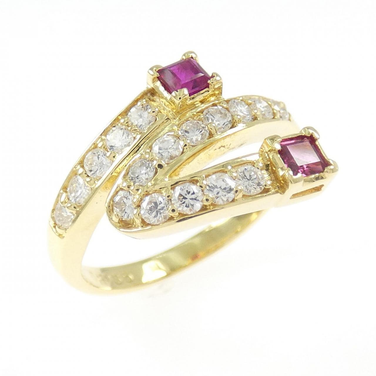 K18YG ルビー リング 0.35CT