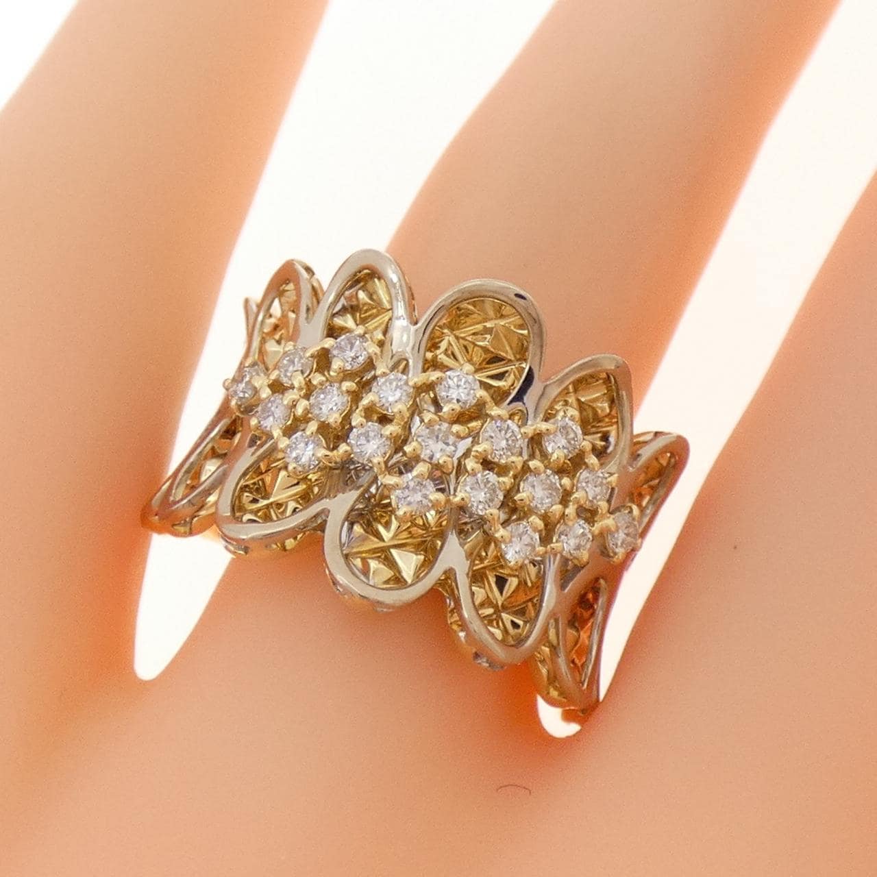 K18YG/K18WG ダイヤモンド リング 0.35CT