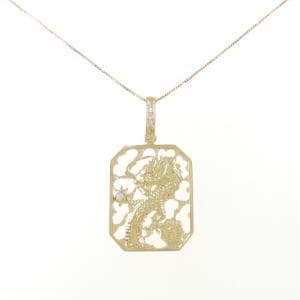 K18YG ドラゴン ダイヤモンド ネックレス 0.08CT