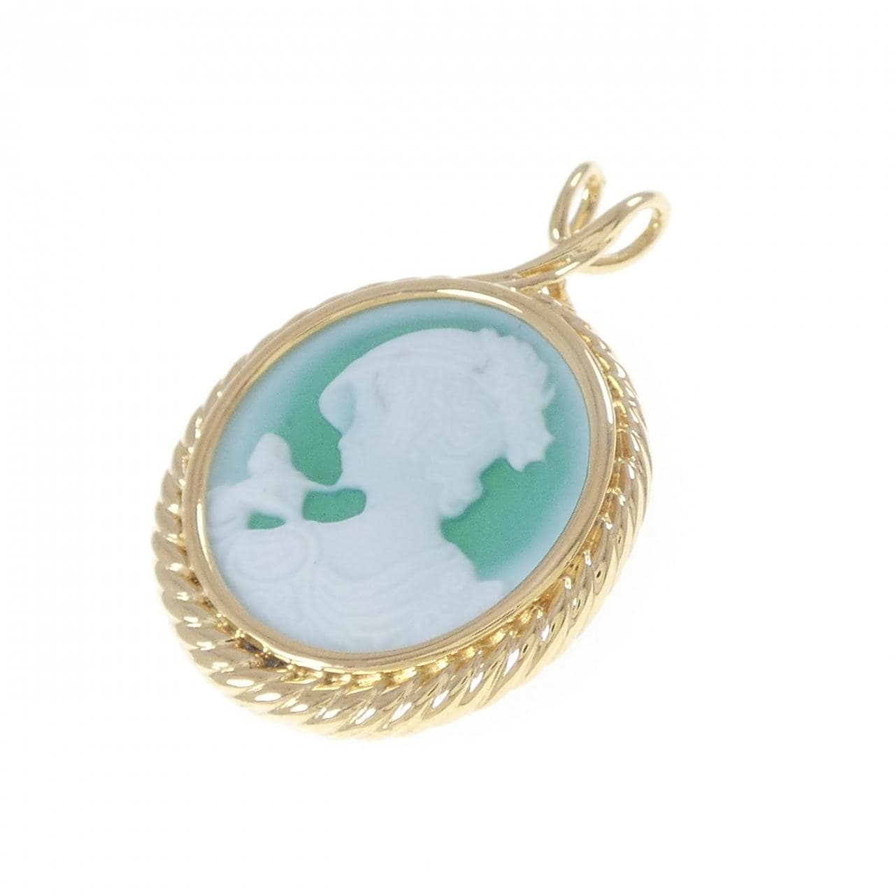 K18YG メノウカメオ ペンダント