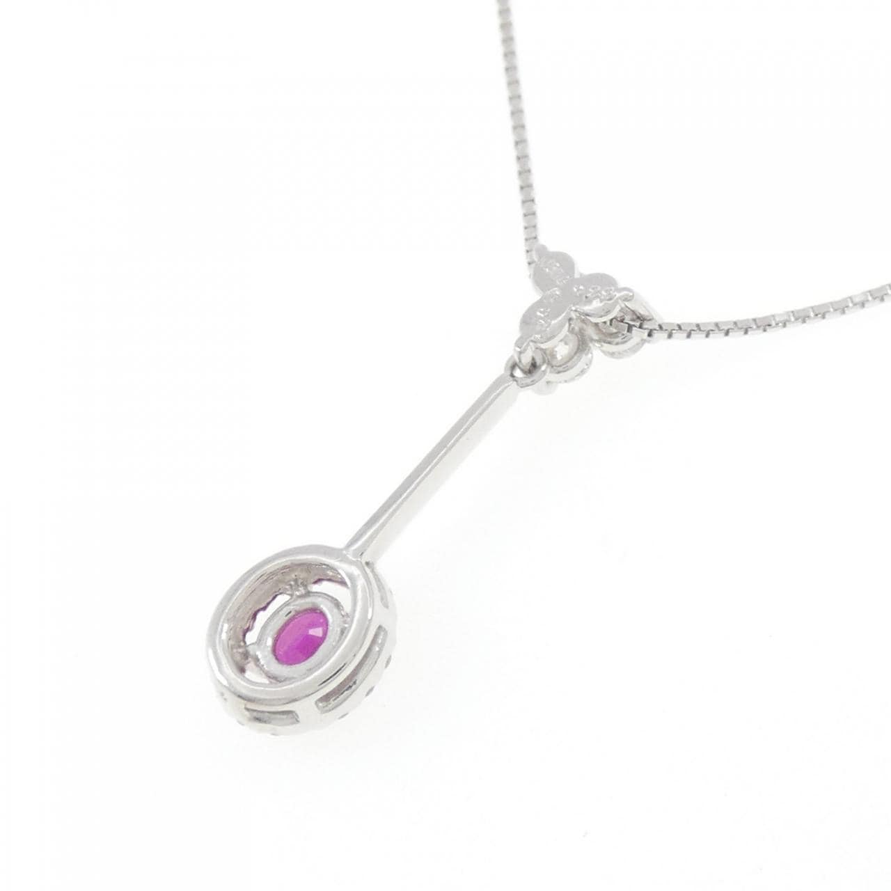K18WG ルビー ネックレス 0.26CT
