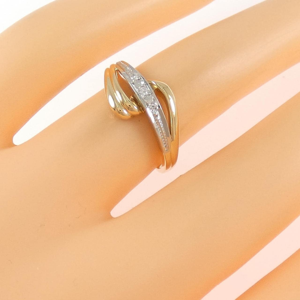 K18YG/PT900 ダイヤモンド リング