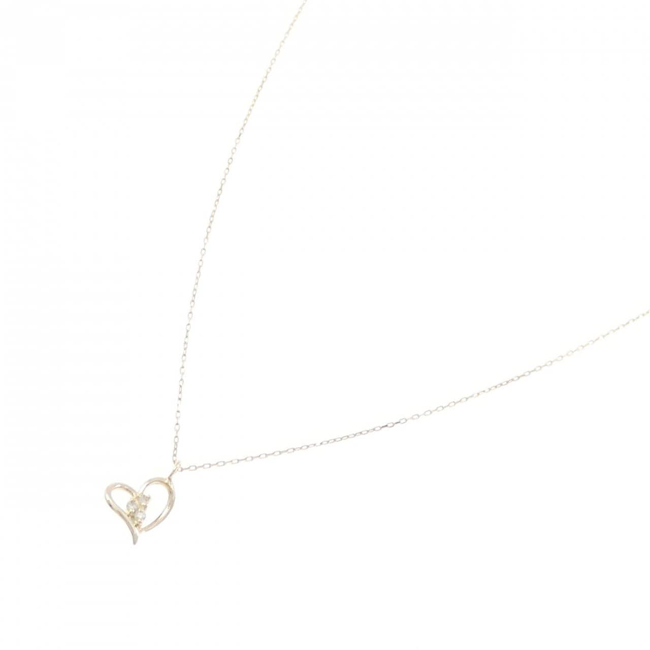 K10YG ハート ダイヤモンド ネックレス
