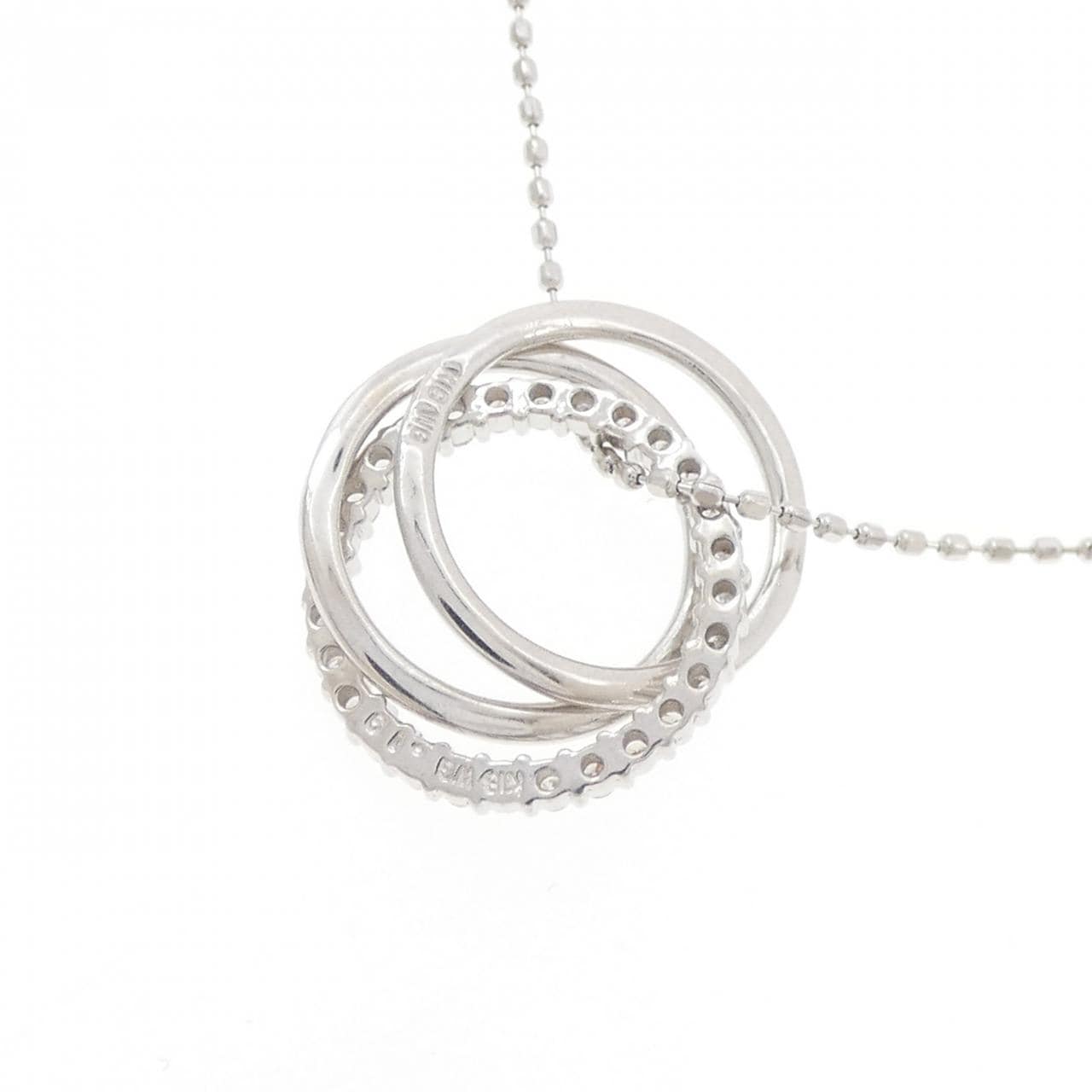 K18WG ダイヤモンド ネックレス 0.19CT