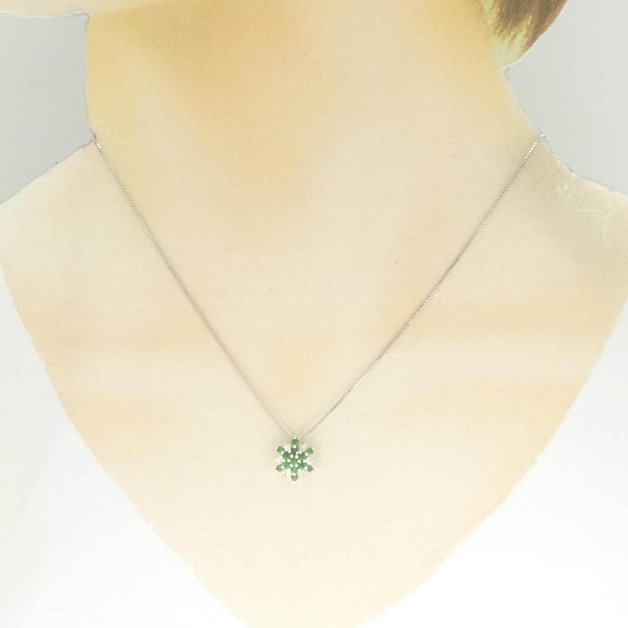 K18WG デマントイドガーネット ネックレス 0.46CT