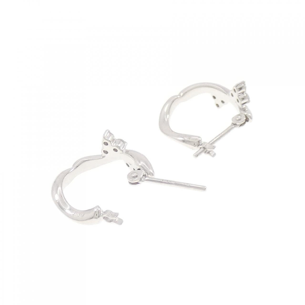 K18WG/K14WG ダイヤモンド ピアス 0.18CT