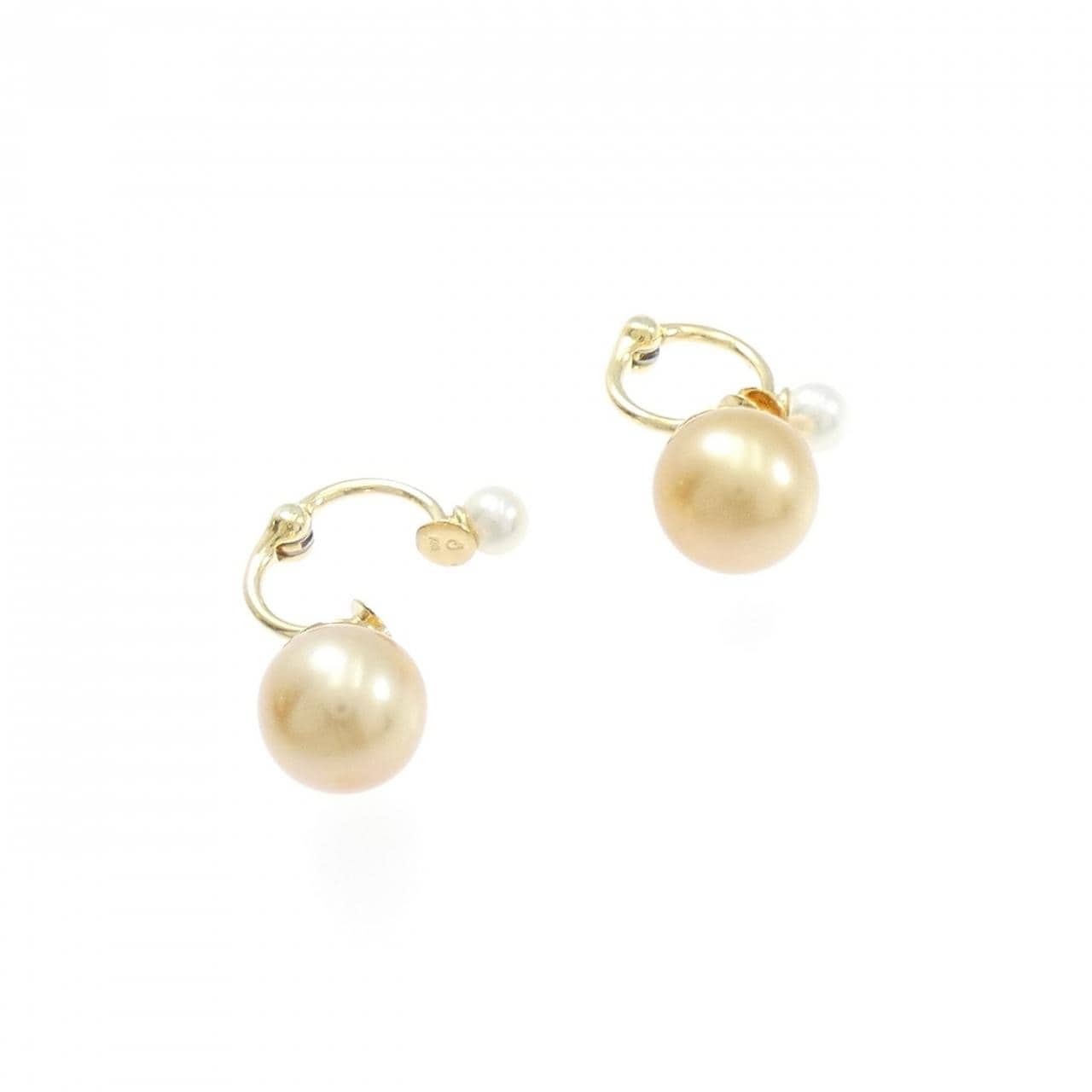 K18YG白蝶珍珠耳夹