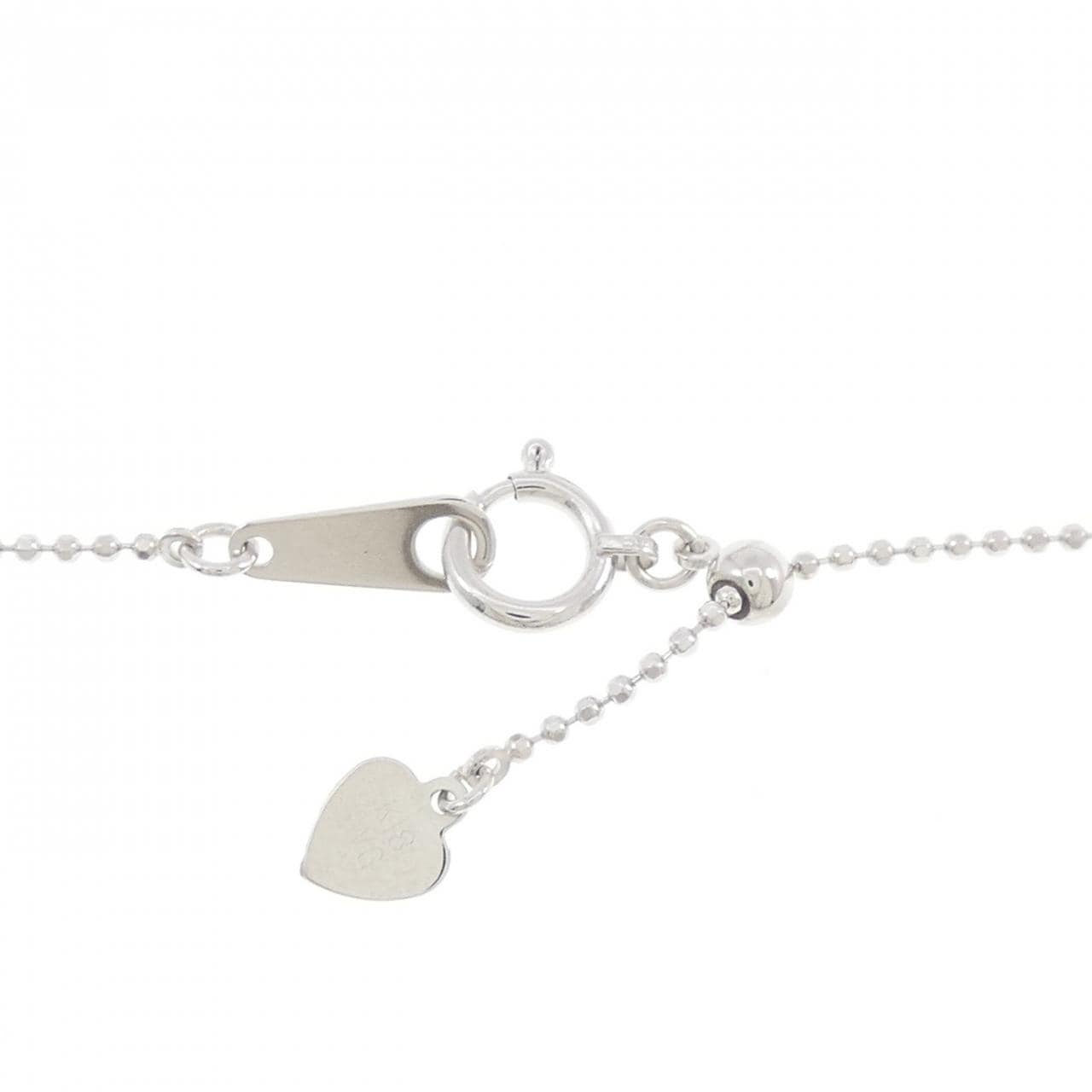 PT900/K18WG ハート ダイヤモンド ネックレス 0.464CT