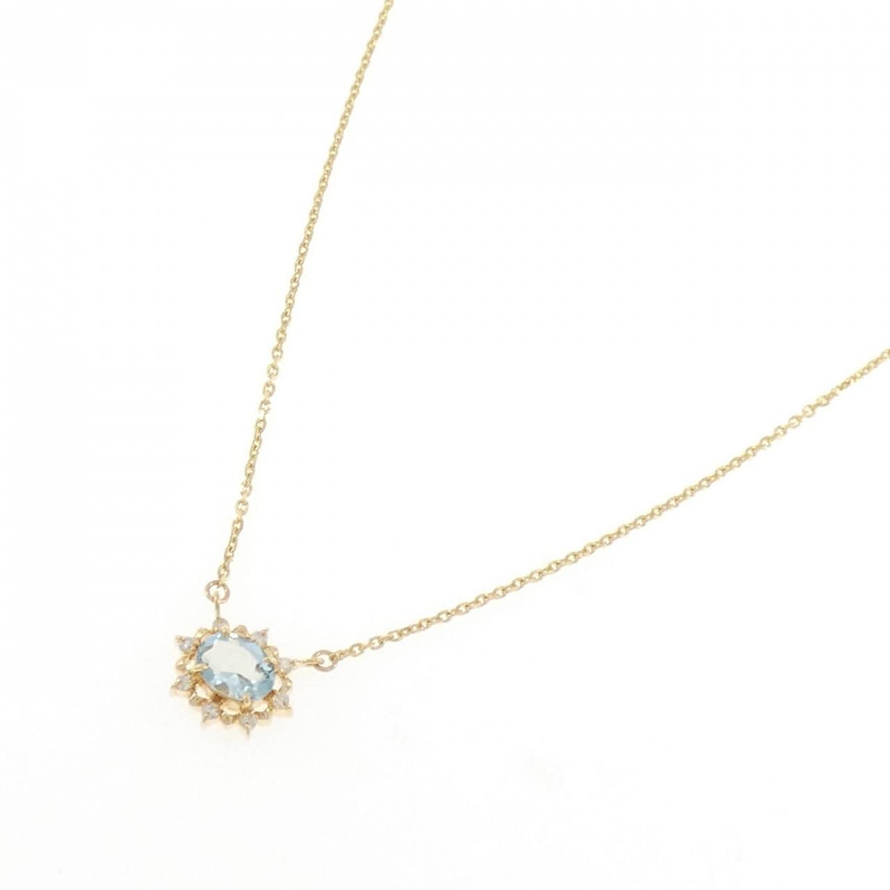 K18YG アクアマリン ネックレス 0.64CT