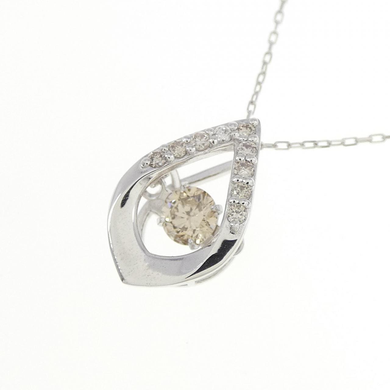 K18WG ダイヤモンド ネックレス 0.15CT