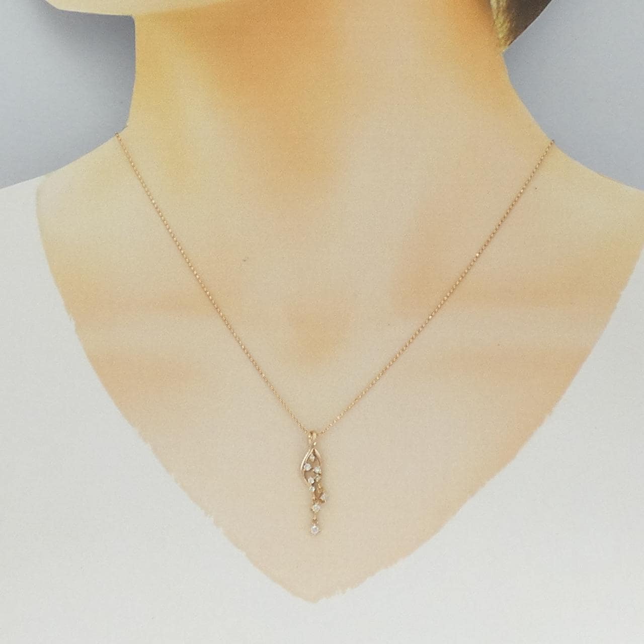 K18PG ダイヤモンド ネックレス 0.15CT