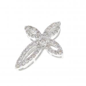 K18WG クロス ダイヤモンド ペンダント 0.30CT