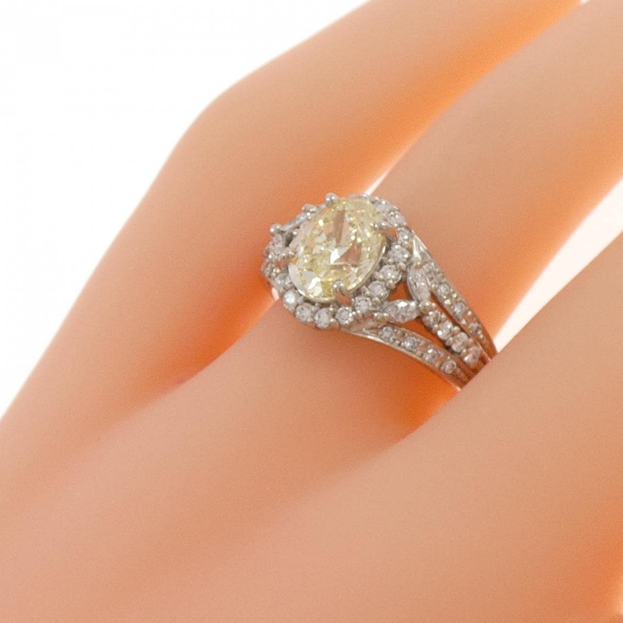 【リメイク】PT900 ダイヤモンド リング 1.503CT LY SI1 オーバルカット
