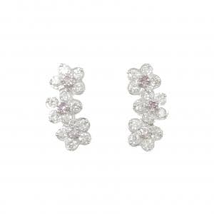 PT900 フラワー ダイヤモンド ピアス 0.46CT