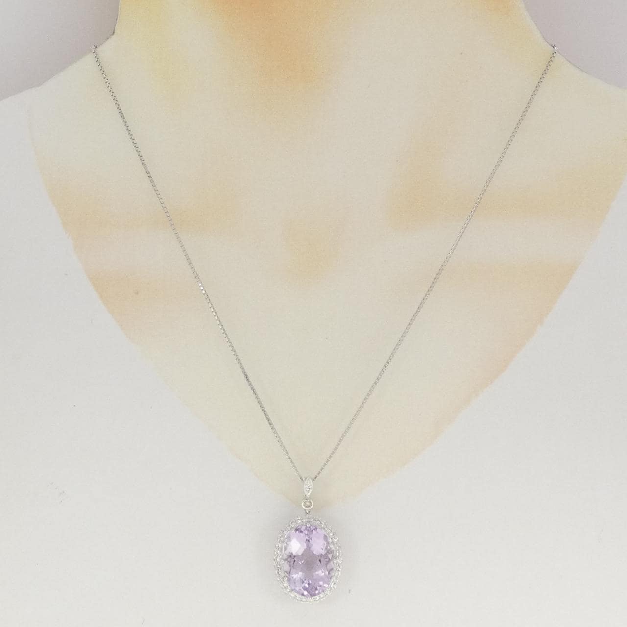 750WG/K18WG アメジスト ネックレス 12.29CT