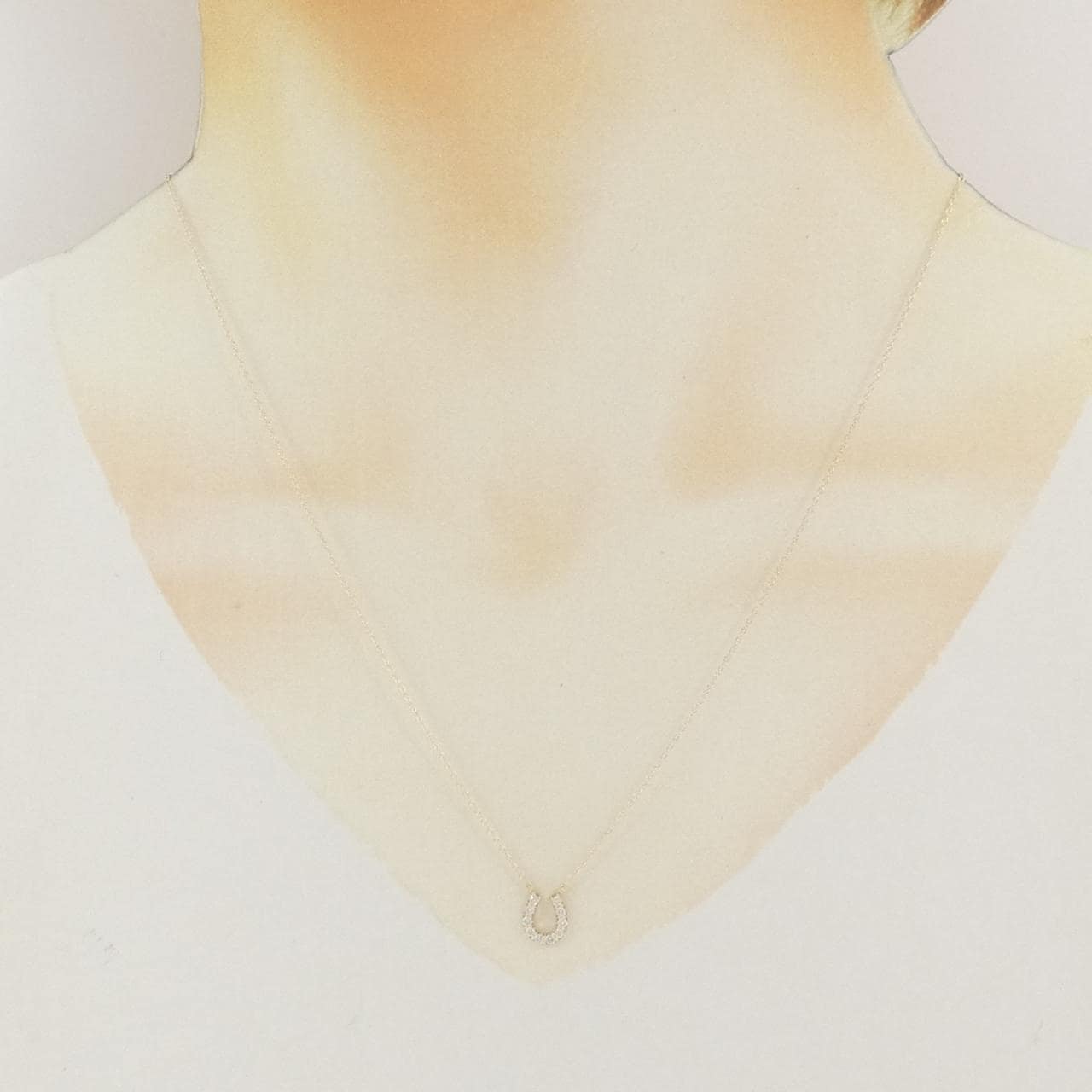 【リメイク】K10YG ホースシュー ダイヤモンド ネックレス 0.15CT