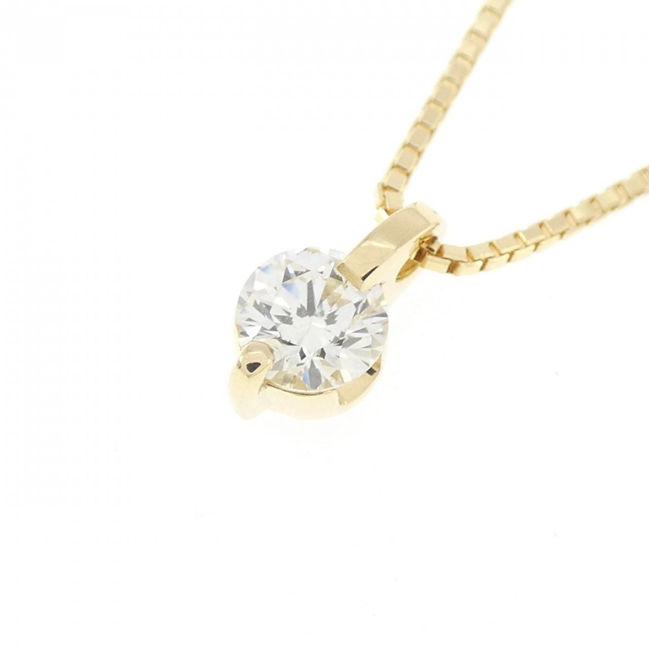 K18YG ソリティア ダイヤモンド ネックレス 0.51CT
